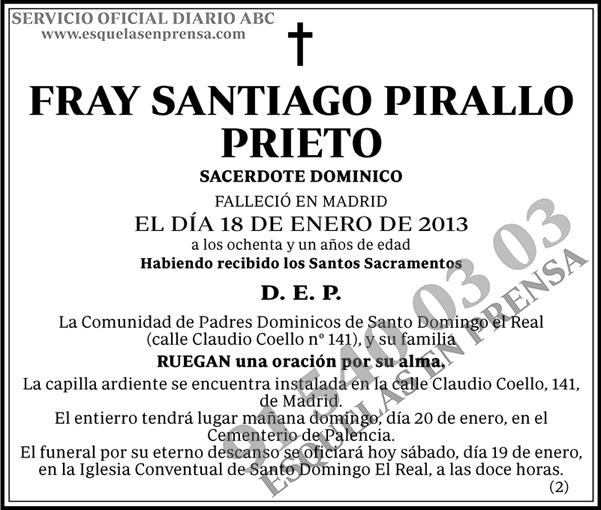Fray Santiago Pirallo Prieto